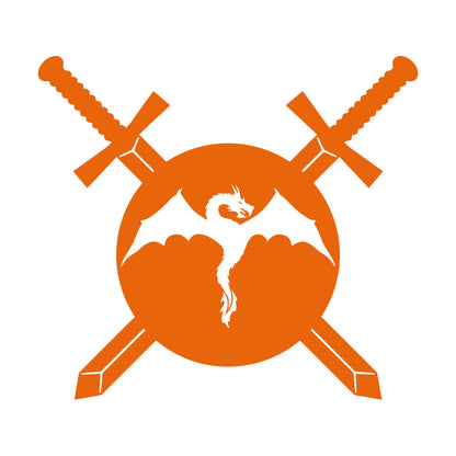 Swords Dragon Shield Warrior Knight Boy Engraving Decals Art Decoration