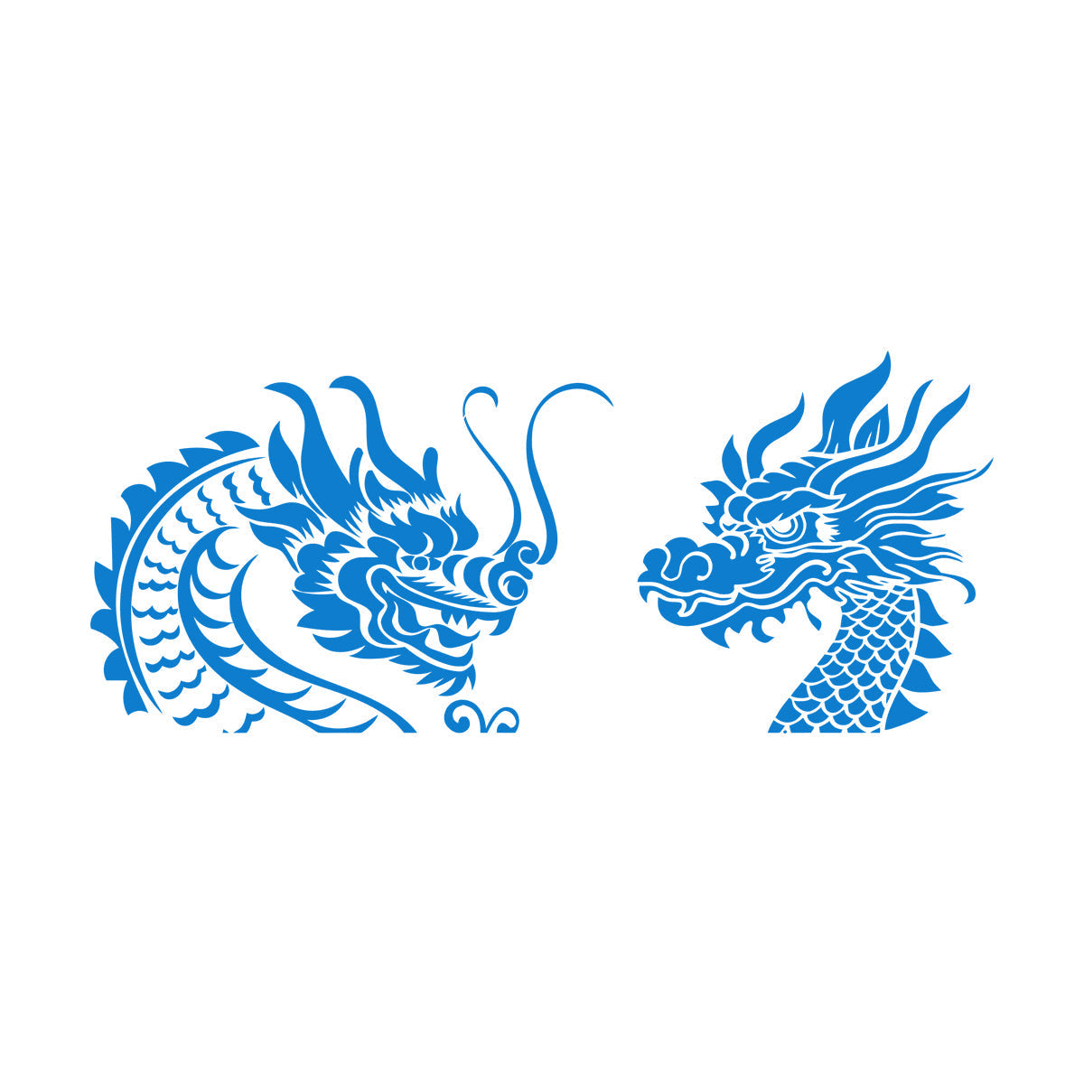 Mural And Wall Vinyl Decal Tattoo Chinese Dragon Oriental Tribal Mythology Wall Beautification