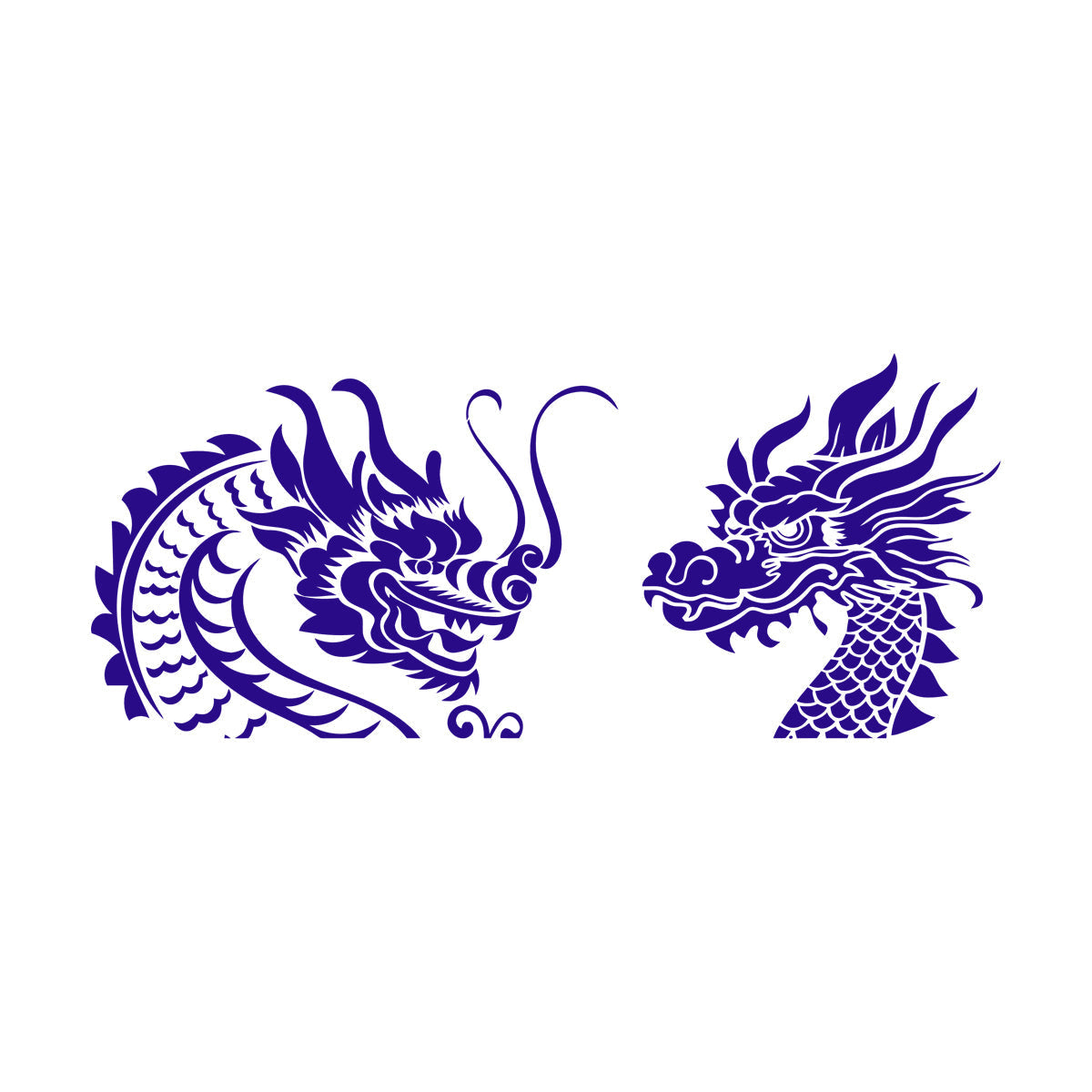 Mural And Wall Vinyl Decal Tattoo Chinese Dragon Oriental Tribal Mythology Wall Beautification
