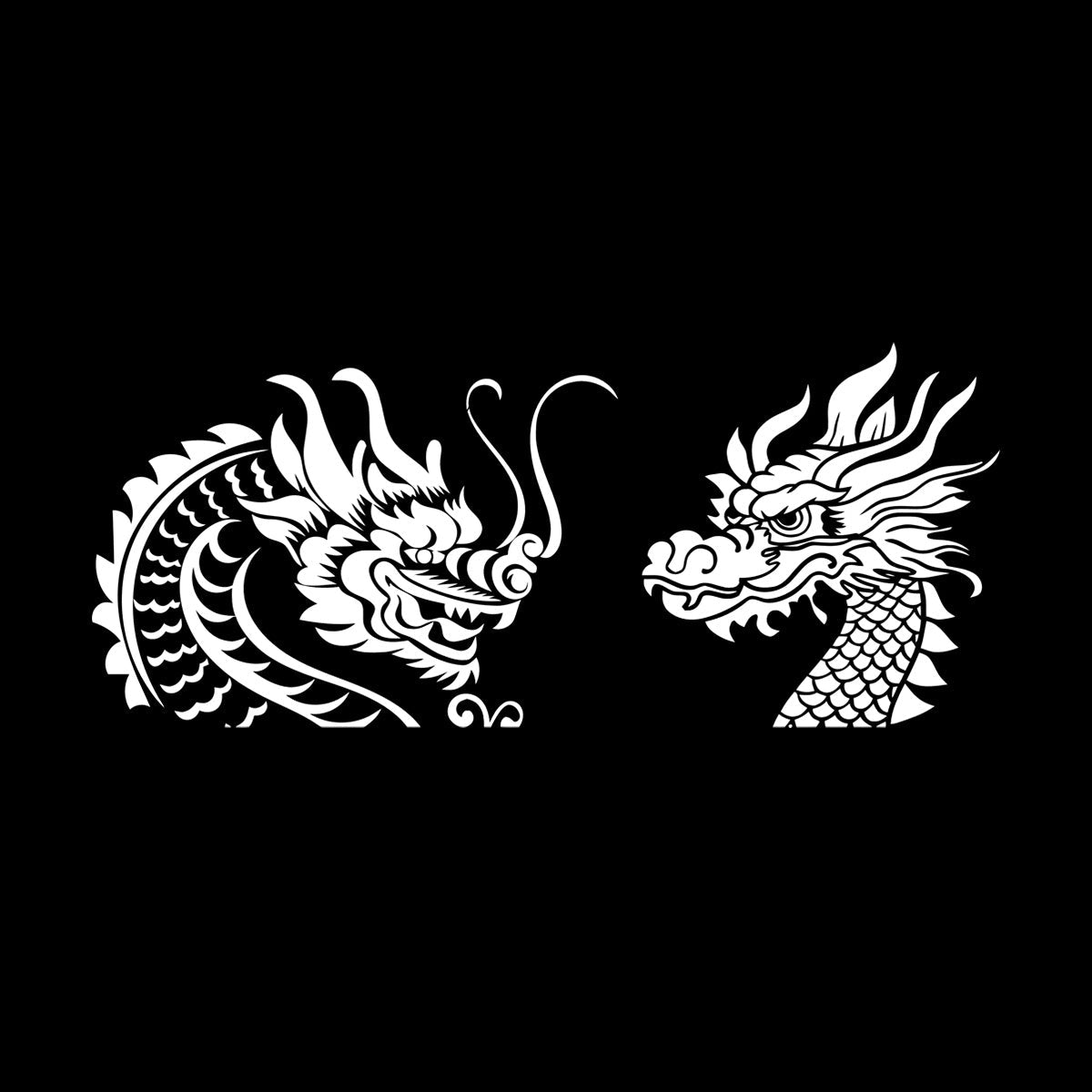 Mural And Wall Vinyl Decal Tattoo Chinese Dragon Oriental Tribal Mythology Wall Beautification