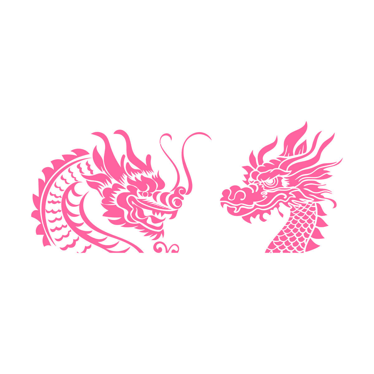 Mural And Wall Vinyl Decal Tattoo Chinese Dragon Oriental Tribal Mythology Wall Beautification