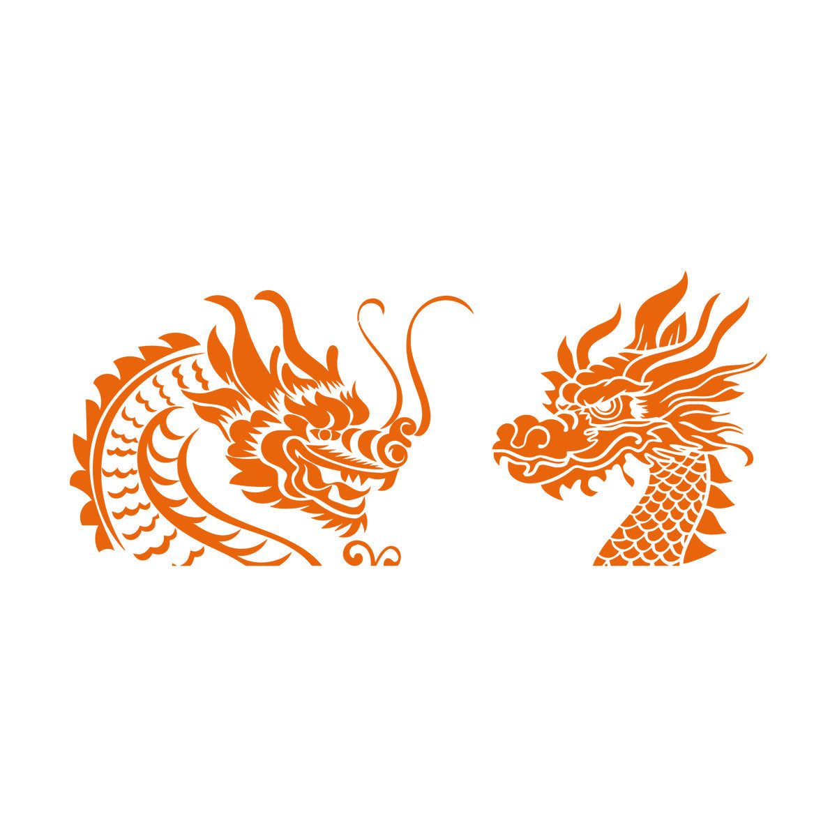 Mural And Wall Vinyl Decal Tattoo Chinese Dragon Oriental Tribal Mythology Wall Beautification