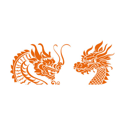 Mural And Wall Vinyl Decal Tattoo Chinese Dragon Oriental Tribal Mythology Wall Beautification