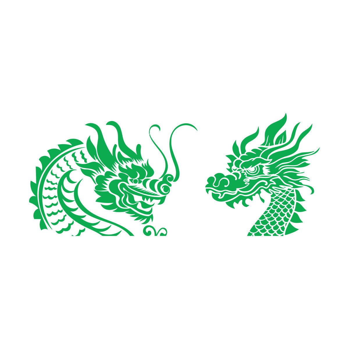 Mural And Wall Vinyl Decal Tattoo Chinese Dragon Oriental Tribal Mythology Wall Beautification