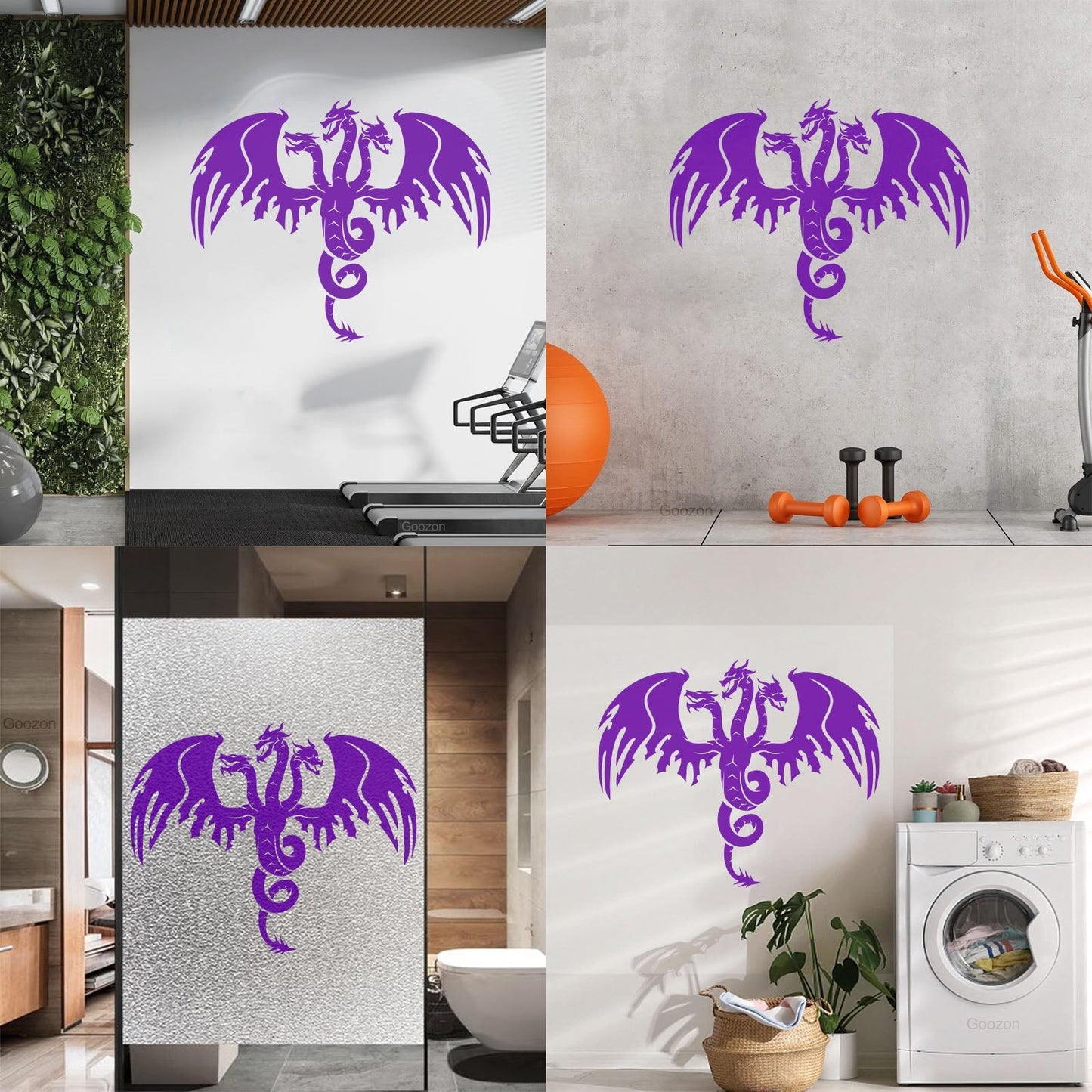 Wall Stickers Paster Paper Three Headed Dragon Tattoo Mythology Car Body Decoration