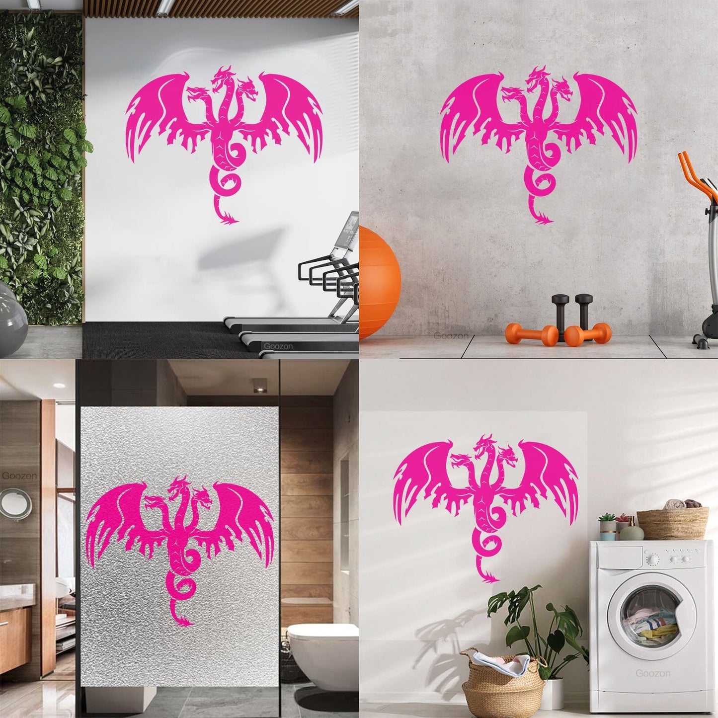 Wall Stickers Paster Paper Three Headed Dragon Tattoo Mythology Car Body Decoration