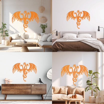 Wall Stickers Paster Paper Three Headed Dragon Tattoo Mythology Car Body Decoration