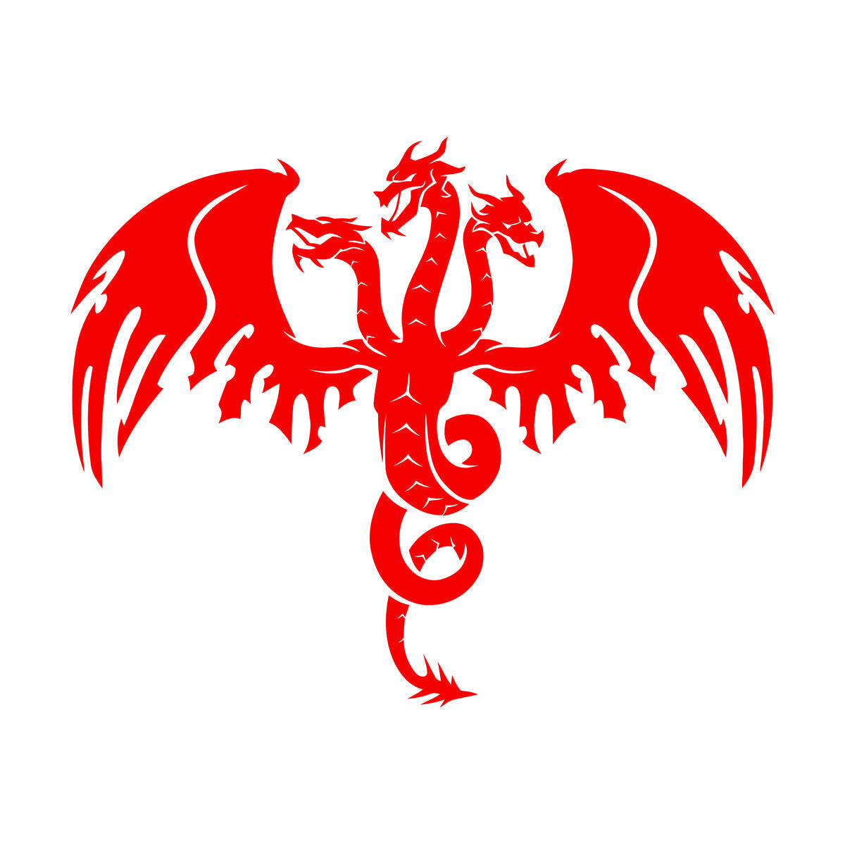 Wall Stickers Paster Paper Three Headed Dragon Tattoo Mythology Car Body Decoration