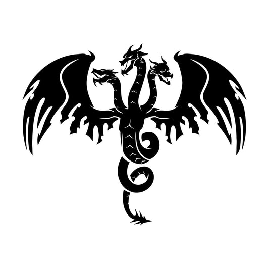 Wall Stickers Paster Paper Three Headed Dragon Tattoo Mythology Car Body Decoration