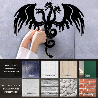 Wall Stickers Paster Paper Three Headed Dragon Tattoo Mythology Car Body Decoration