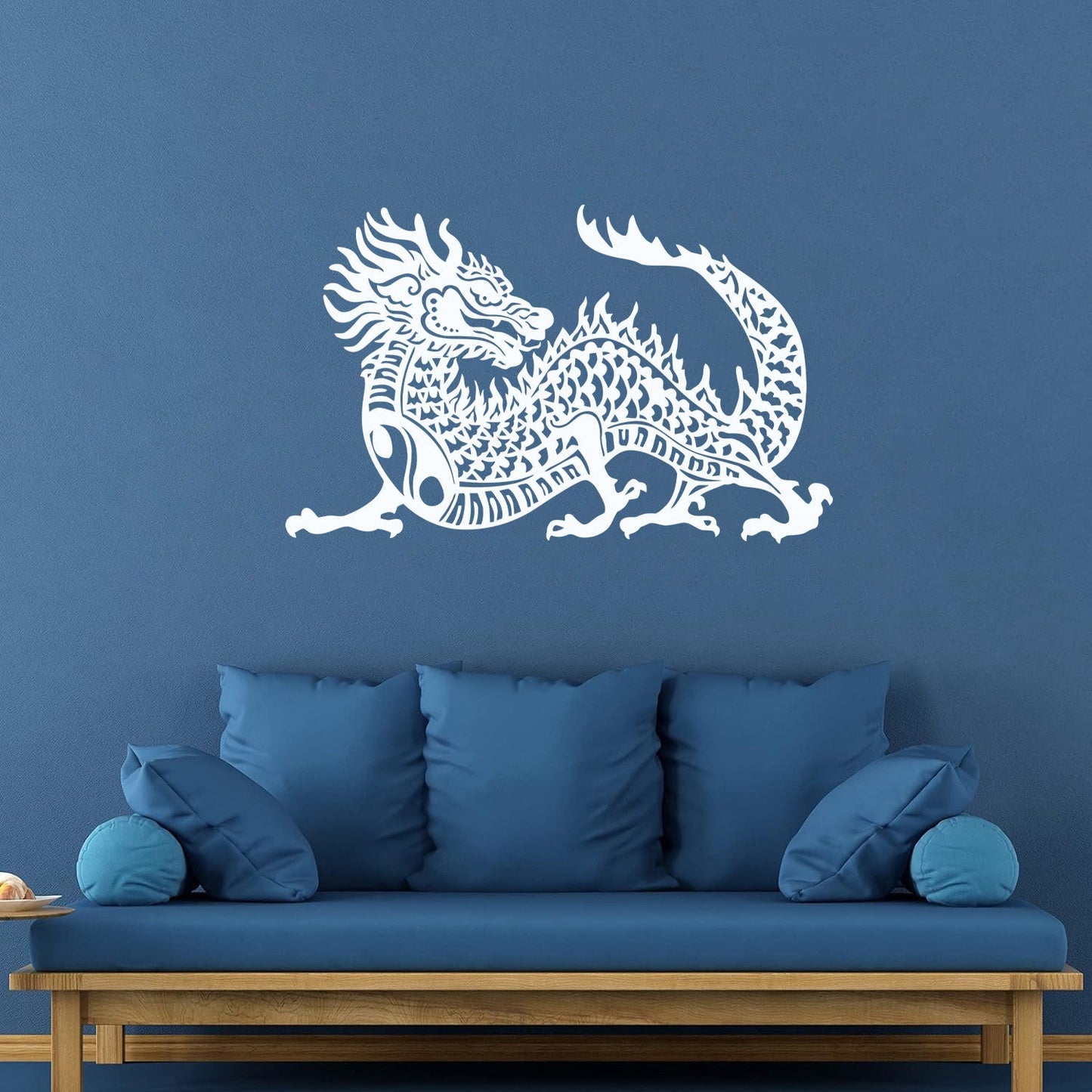 Yin Yang Buddhism Chinese Dragon Asian Style Vinyl Art Sticker Removable Without Leaving Glue