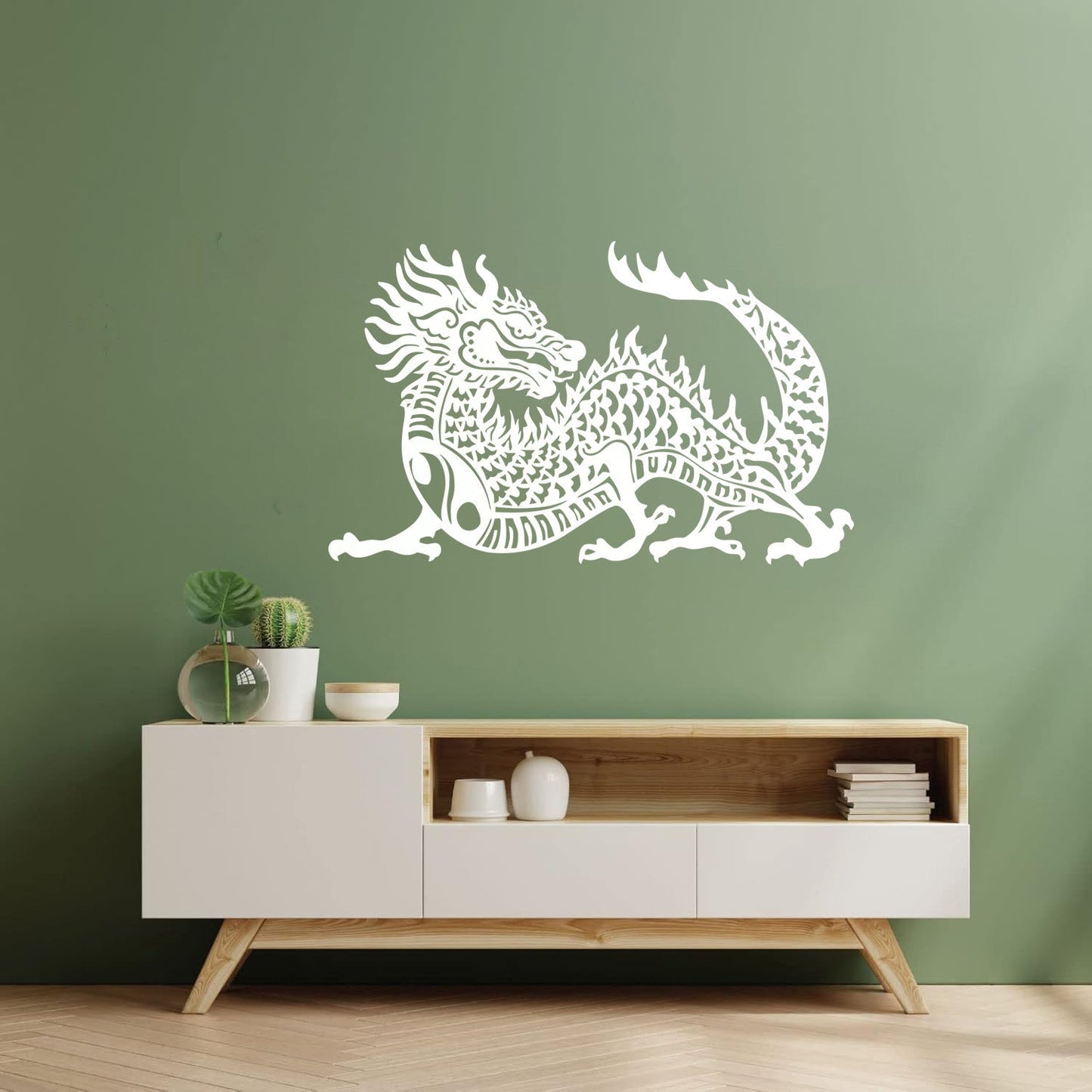 Yin Yang Buddhism Chinese Dragon Asian Style Vinyl Art Sticker Removable Without Leaving Glue
