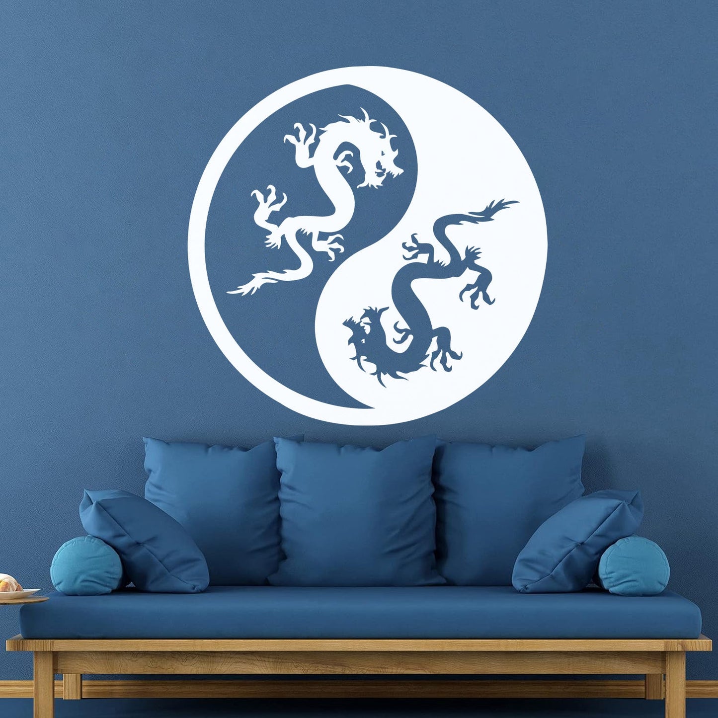Vinyl Wall Decals Yin Yang Dragons And White Waterproof