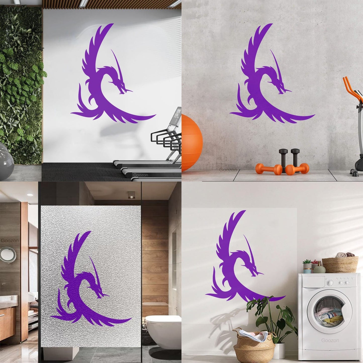 Fine Carving Decals Fire Flying Fairy Dragon Tattoo Style Window Decals