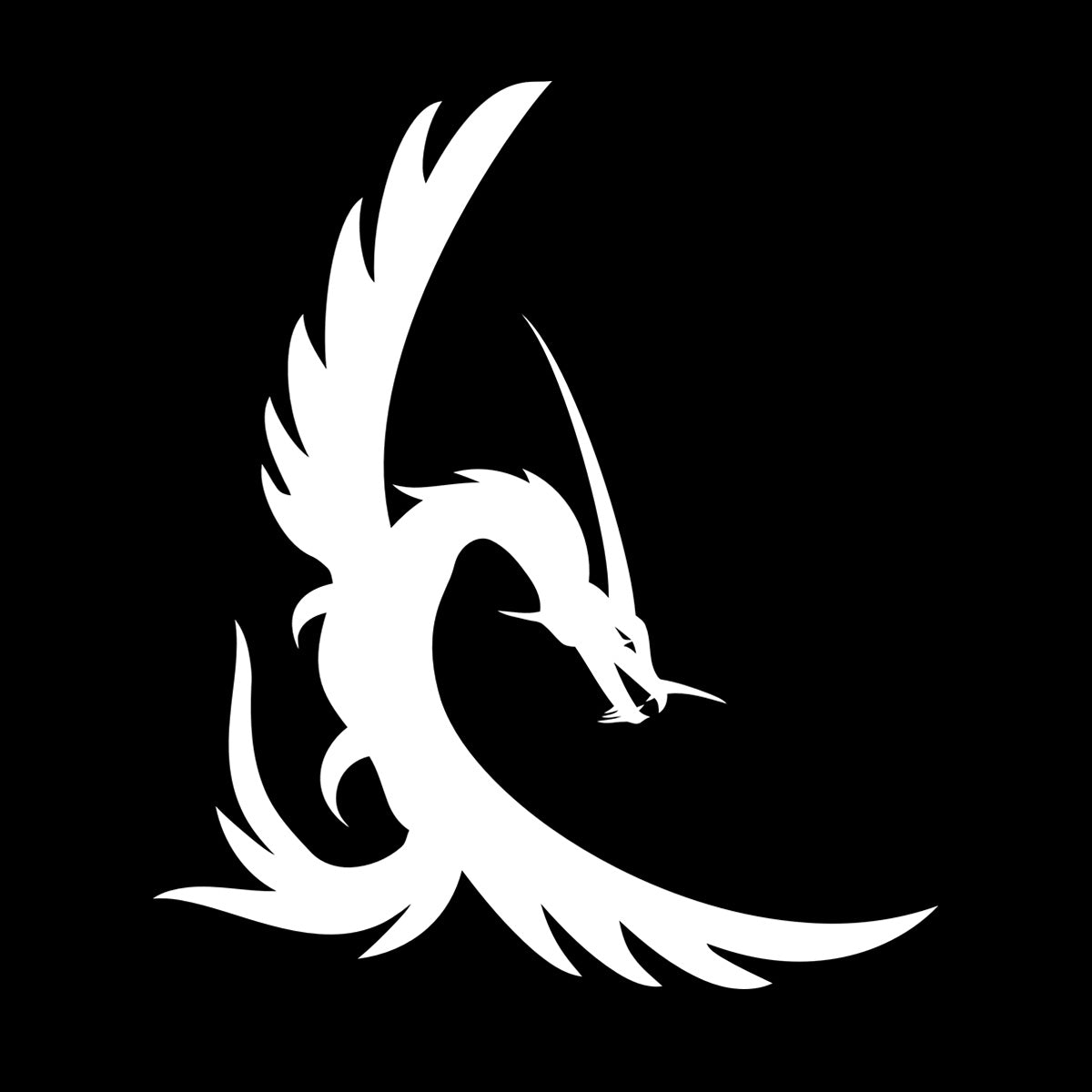 Fine Carving Decals Fire Flying Fairy Dragon Tattoo Style Window Decals