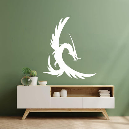 Fine Carving Decals Fire Flying Fairy Dragon Tattoo Style Window Decals