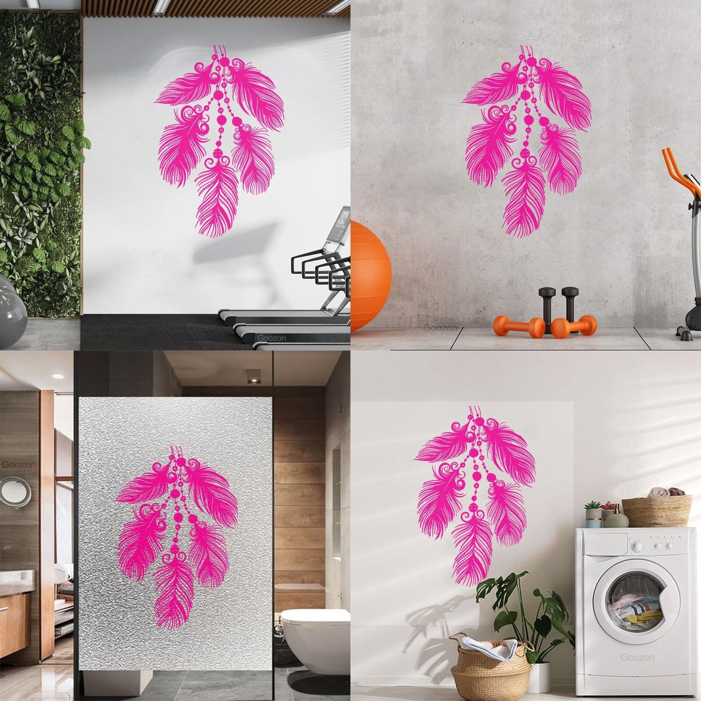 Mural And Wall Vinyl Decal Art Beautiful Feathers Ethnic Style Multiple Size Options