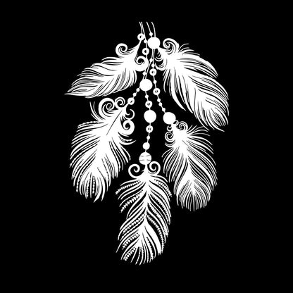 Mural And Wall Vinyl Decal Art Beautiful Feathers Ethnic Style Multiple Size Options