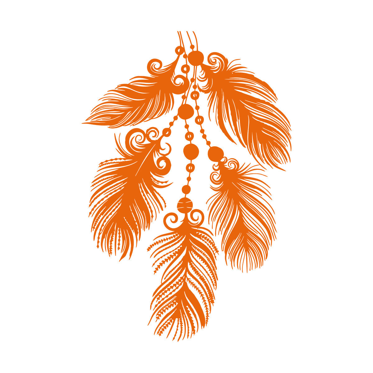 Mural And Wall Vinyl Decal Art Beautiful Feathers Ethnic Style Multiple Size Options