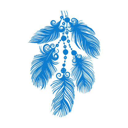 Mural And Wall Vinyl Decal Art Beautiful Feathers Ethnic Style Multiple Size Options