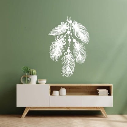 Mural And Wall Vinyl Decal Art Beautiful Feathers Ethnic Style Multiple Size Options