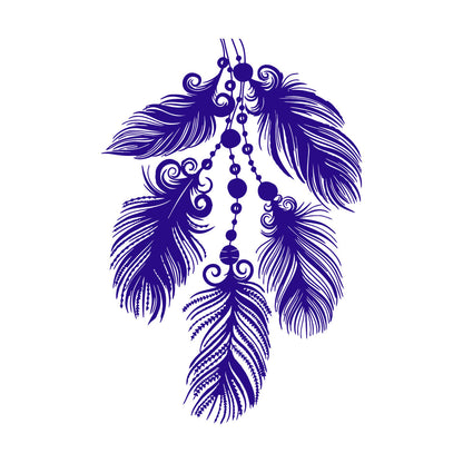 Mural And Wall Vinyl Decal Art Beautiful Feathers Ethnic Style Multiple Size Options