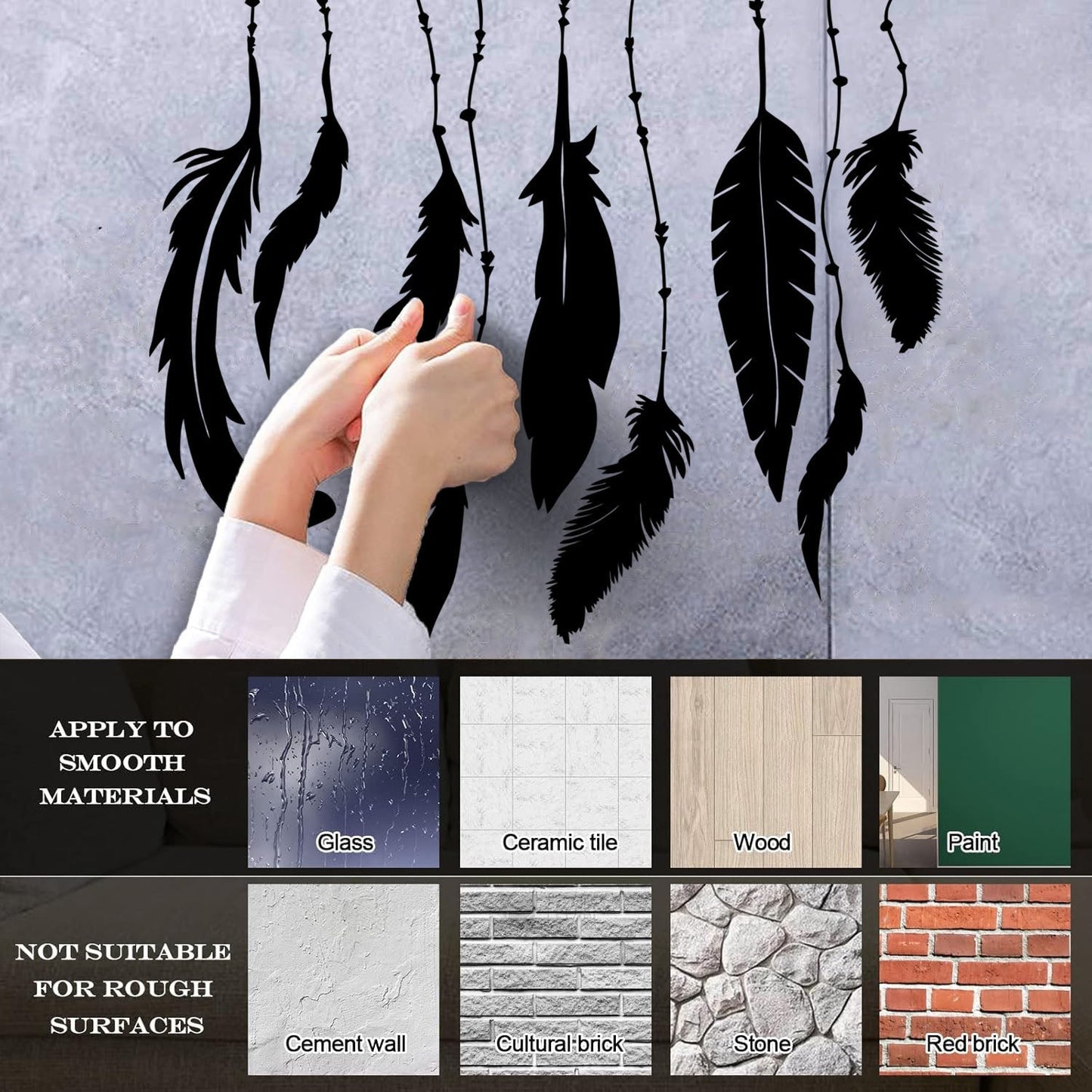 Fine Carving Stickers Bedroom Bird'S Feathers Ethnic Personalized Customization