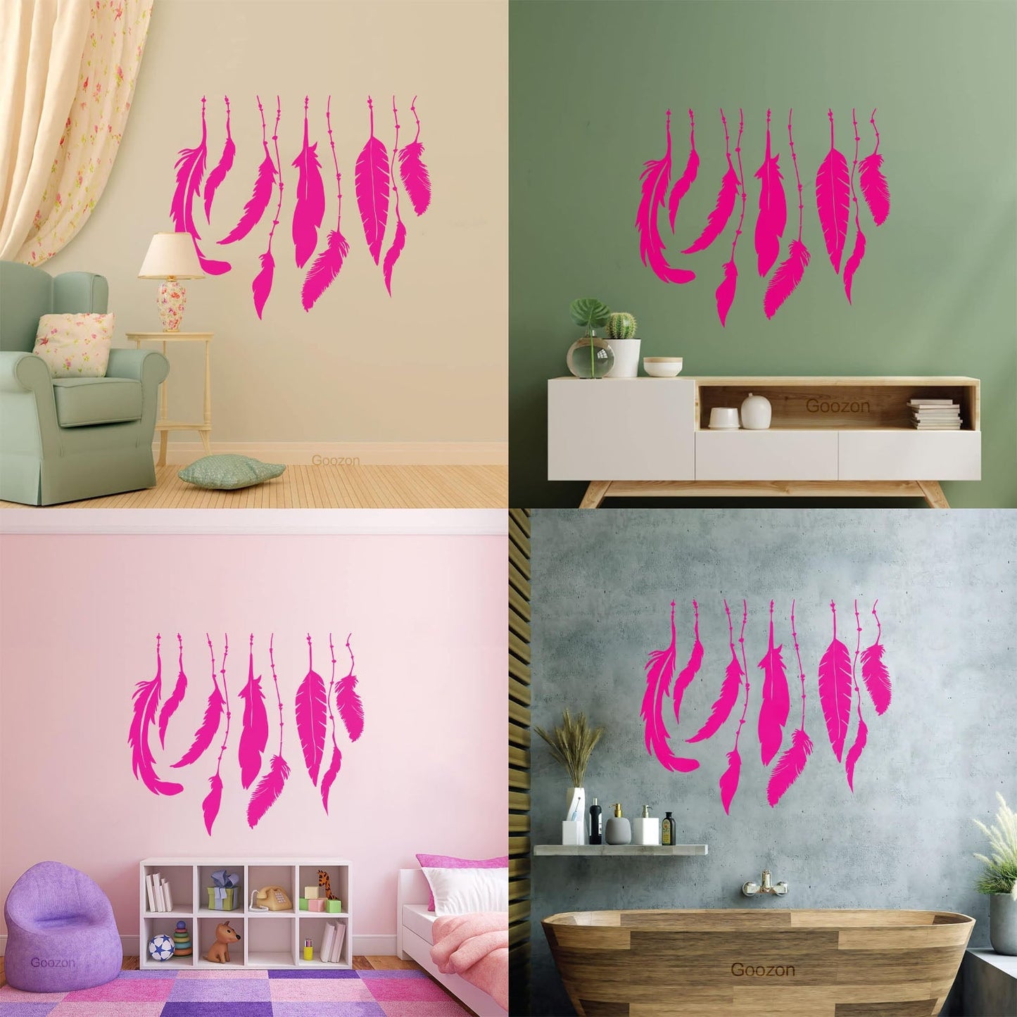 Fine Carving Stickers Bedroom Bird'S Feathers Ethnic Personalized Customization