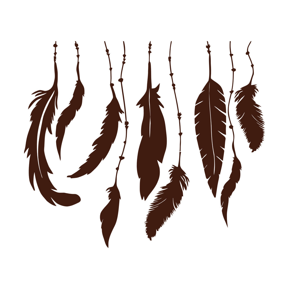 Fine Carving Stickers Bedroom Bird'S Feathers Ethnic Personalized Customization