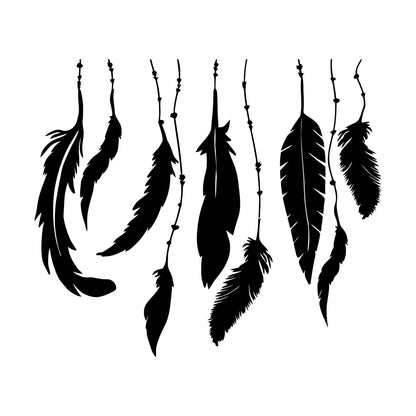 Fine Carving Stickers Bedroom Bird'S Feathers Ethnic Personalized Customization