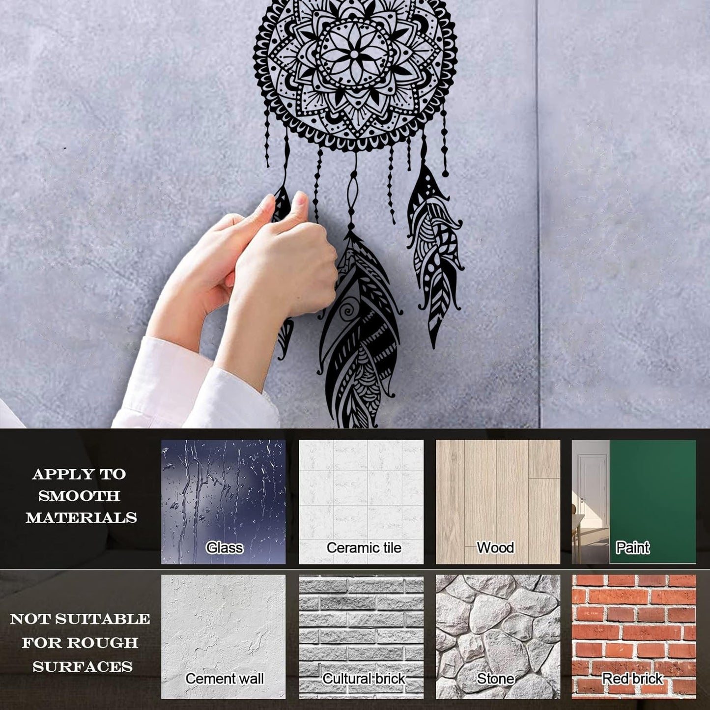 Wall Stickers Bedroom Feathers Dreamcatcher Amulet Can Modify And Add Information