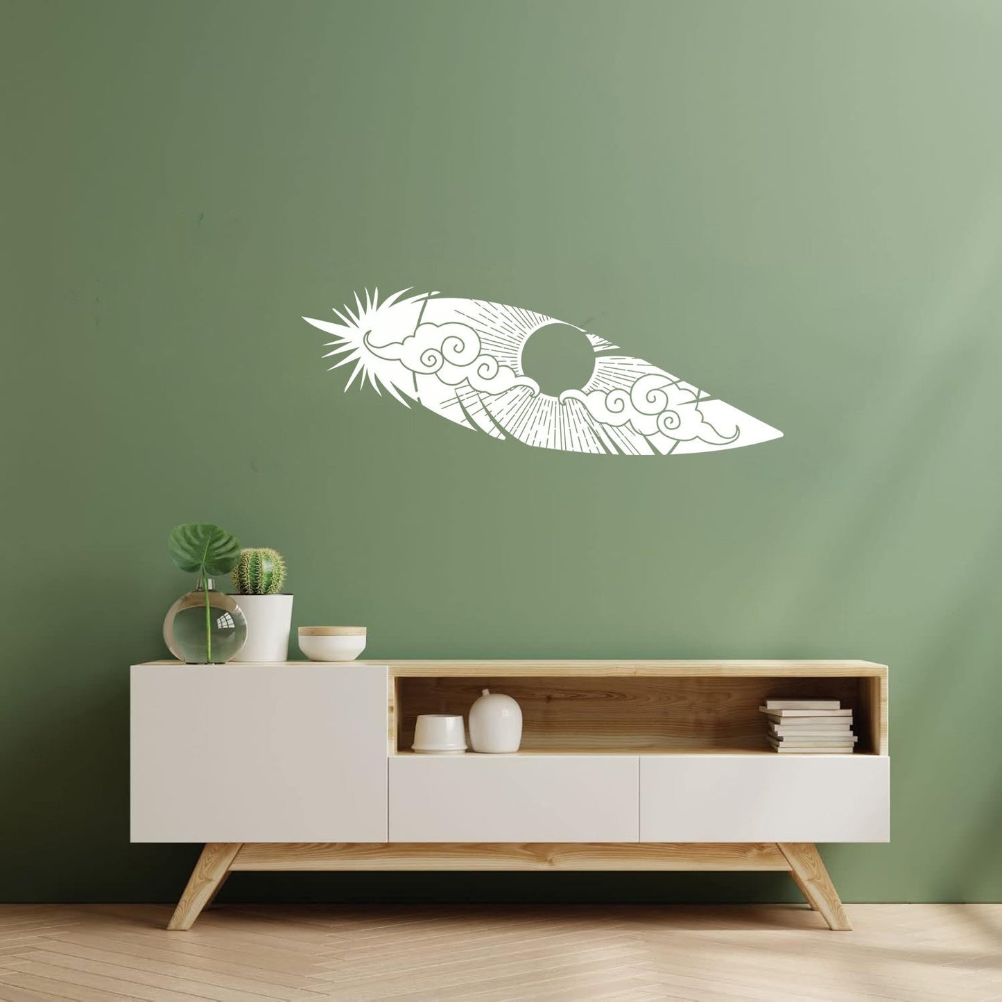Bird Feather Sun Sky Landscape Ation Lettering Decals Window Decals
