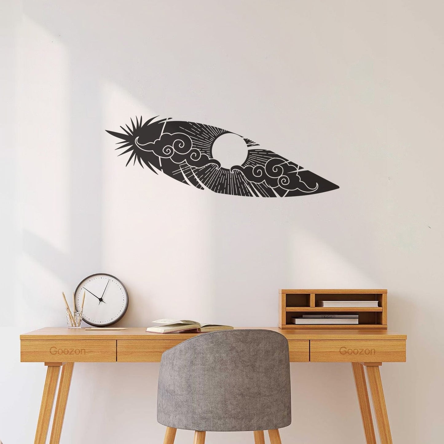 Bird Feather Sun Sky Landscape Ation Lettering Decals Window Decals