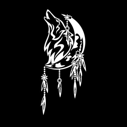 Lettering Stickers Celtic Wolf Howling Predator Store Decoration