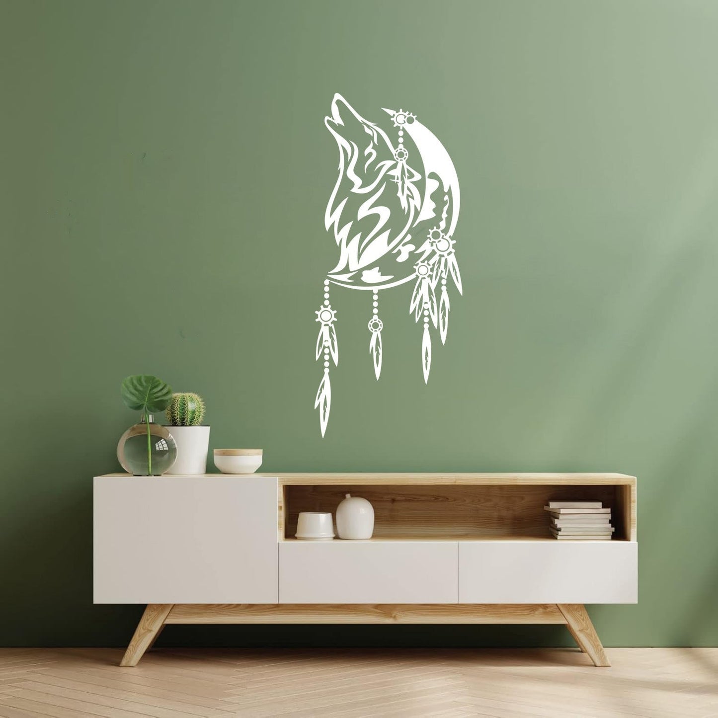 Lettering Stickers Celtic Wolf Howling Predator Store Decoration