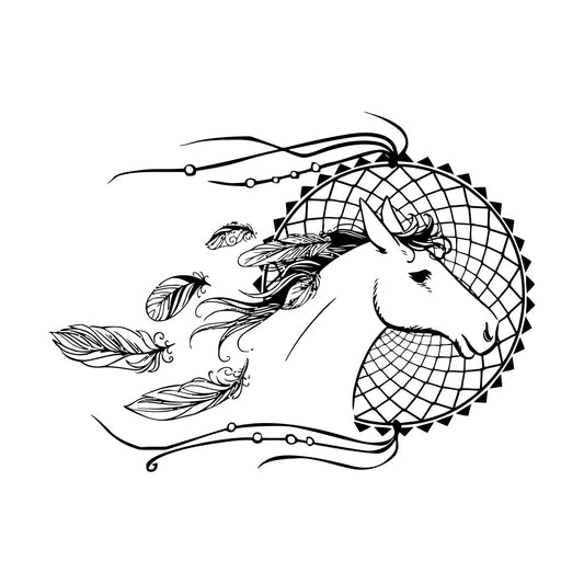 Engraving Decals Dream Catcher Horse Dreamcatcher Wall Beautification