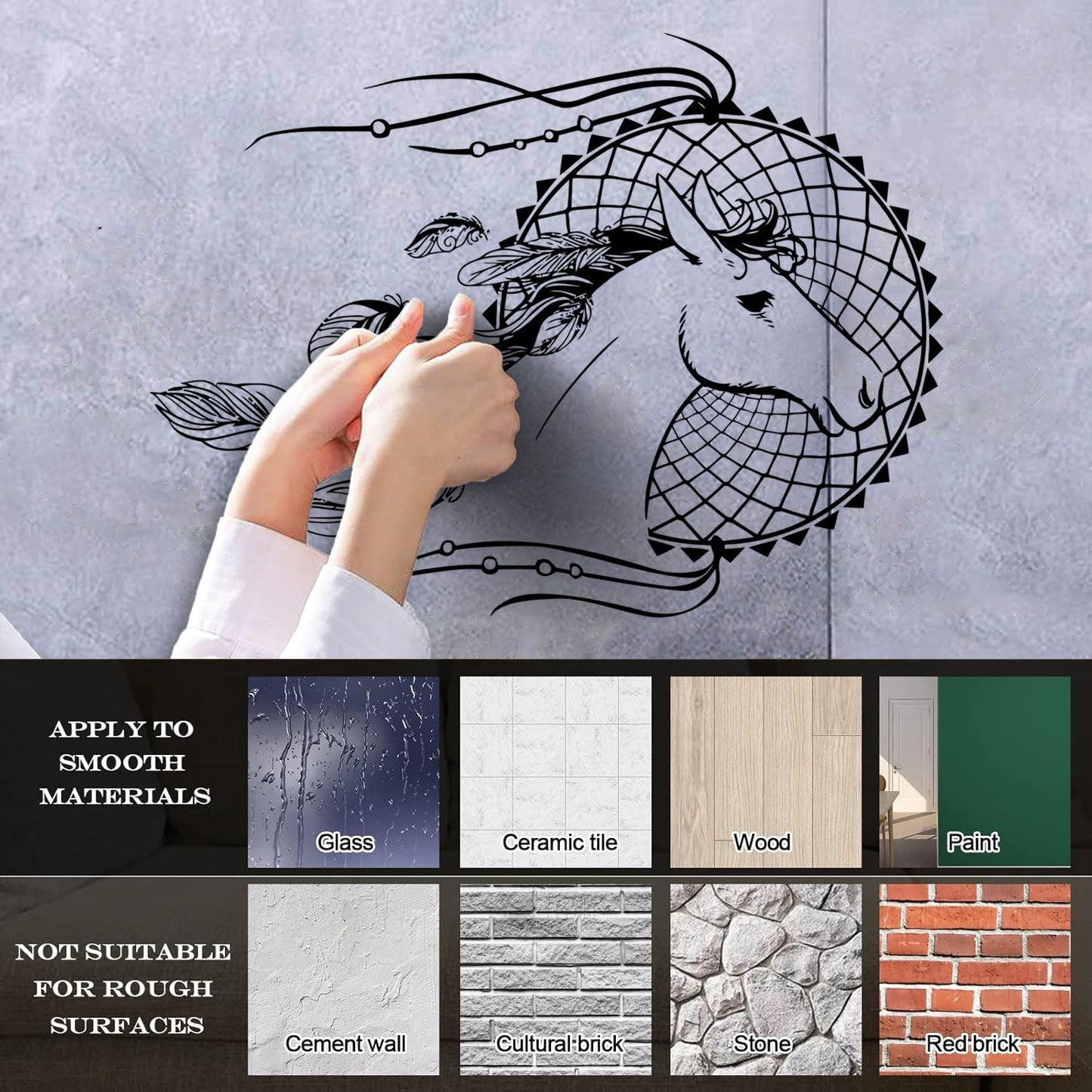 Engraving Decals Dream Catcher Horse Dreamcatcher Wall Beautification