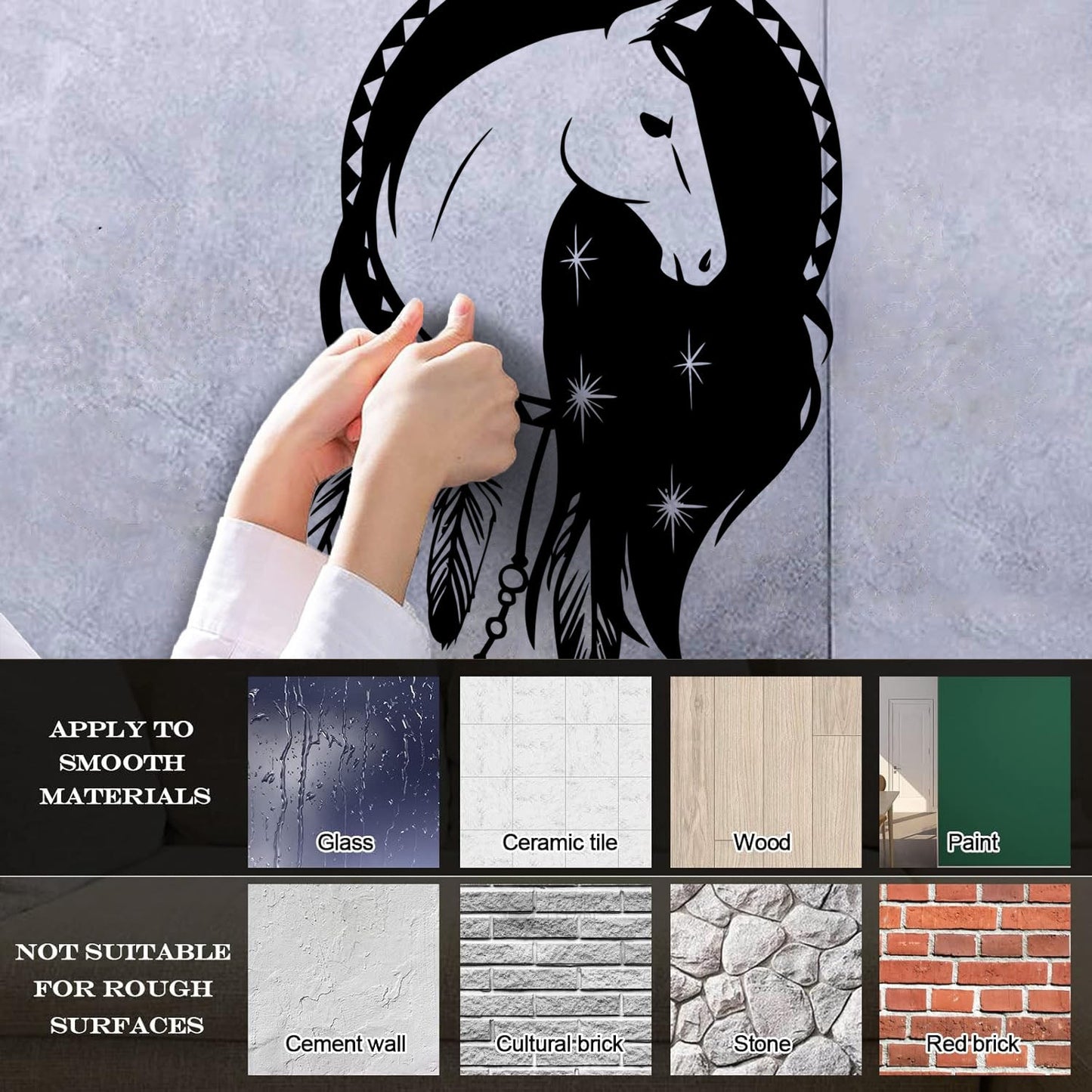 Mural And Wall Vinyl Decal Dreamcatcher Horse Ethnic Talisman Car Body Decoration