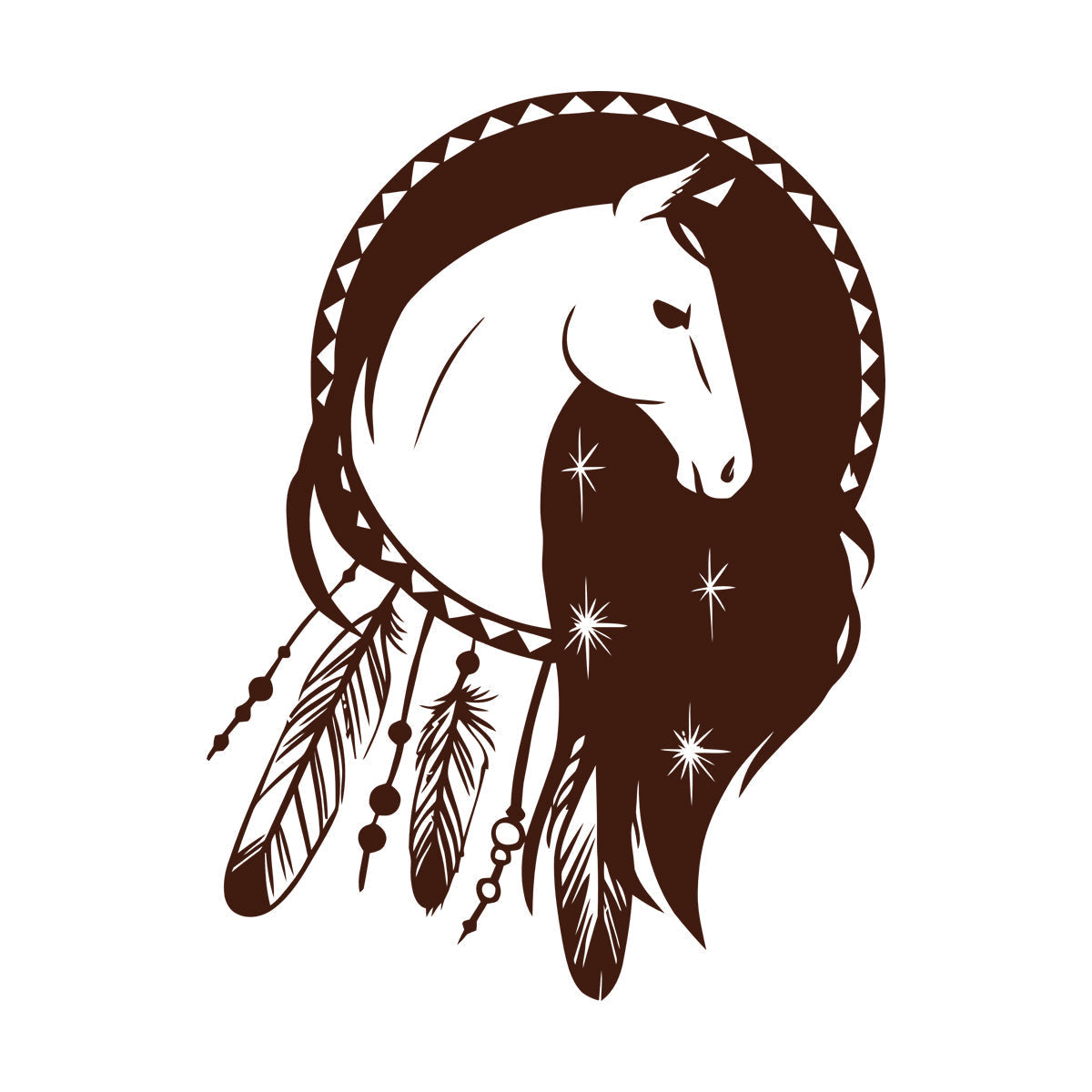 Mural And Wall Vinyl Decal Dreamcatcher Horse Ethnic Talisman Car Body Decoration