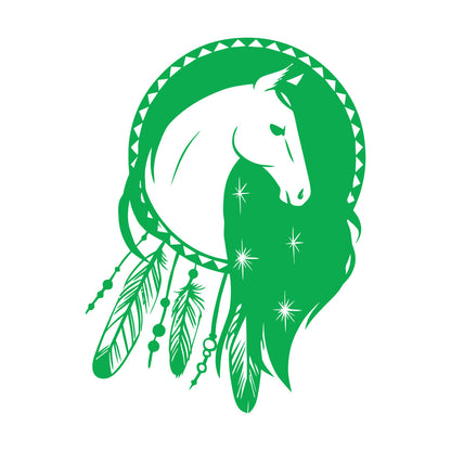 Mural And Wall Vinyl Decal Dreamcatcher Horse Ethnic Talisman Car Body Decoration