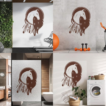 Mural And Wall Vinyl Decal Dreamcatcher Horse Ethnic Talisman Car Body Decoration
