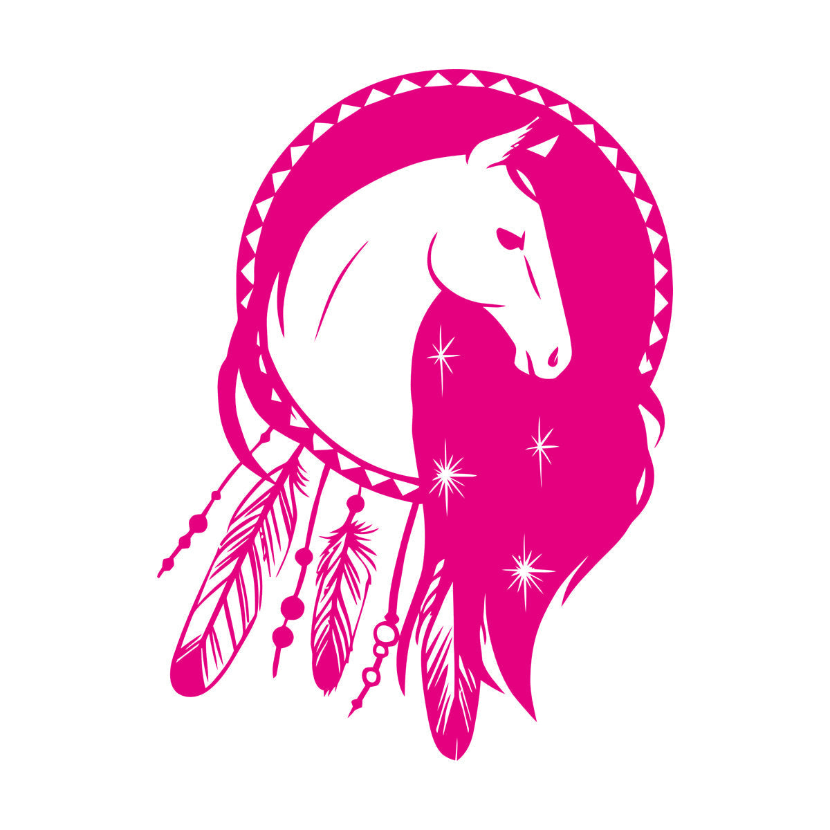 Mural And Wall Vinyl Decal Dreamcatcher Horse Ethnic Talisman Car Body Decoration