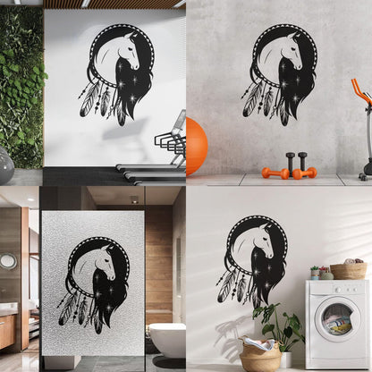 Mural And Wall Vinyl Decal Dreamcatcher Horse Ethnic Talisman Car Body Decoration