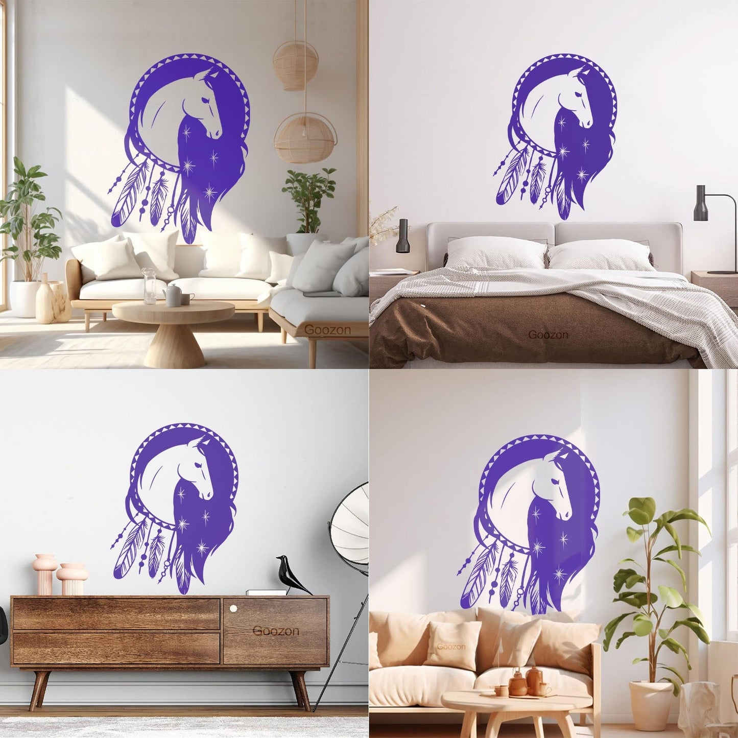 Mural And Wall Vinyl Decal Dreamcatcher Horse Ethnic Talisman Car Body Decoration