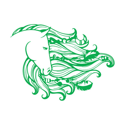 Dreamcatcher Horse Mane Head Animal Feathers Bedroom Wall Stickers Paster Paper Window Decals