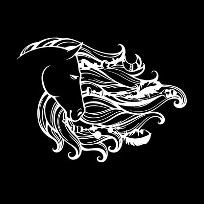 Dreamcatcher Horse Mane Head Animal Feathers Bedroom Wall Stickers Paster Paper Window Decals
