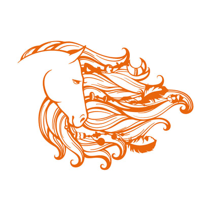 Dreamcatcher Horse Mane Head Animal Feathers Bedroom Wall Stickers Paster Paper Window Decals