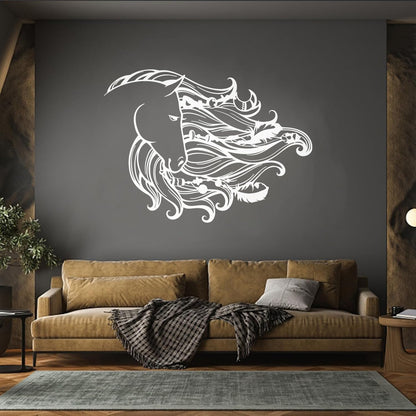 Dreamcatcher Horse Mane Head Animal Feathers Bedroom Wall Stickers Paster Paper Window Decals
