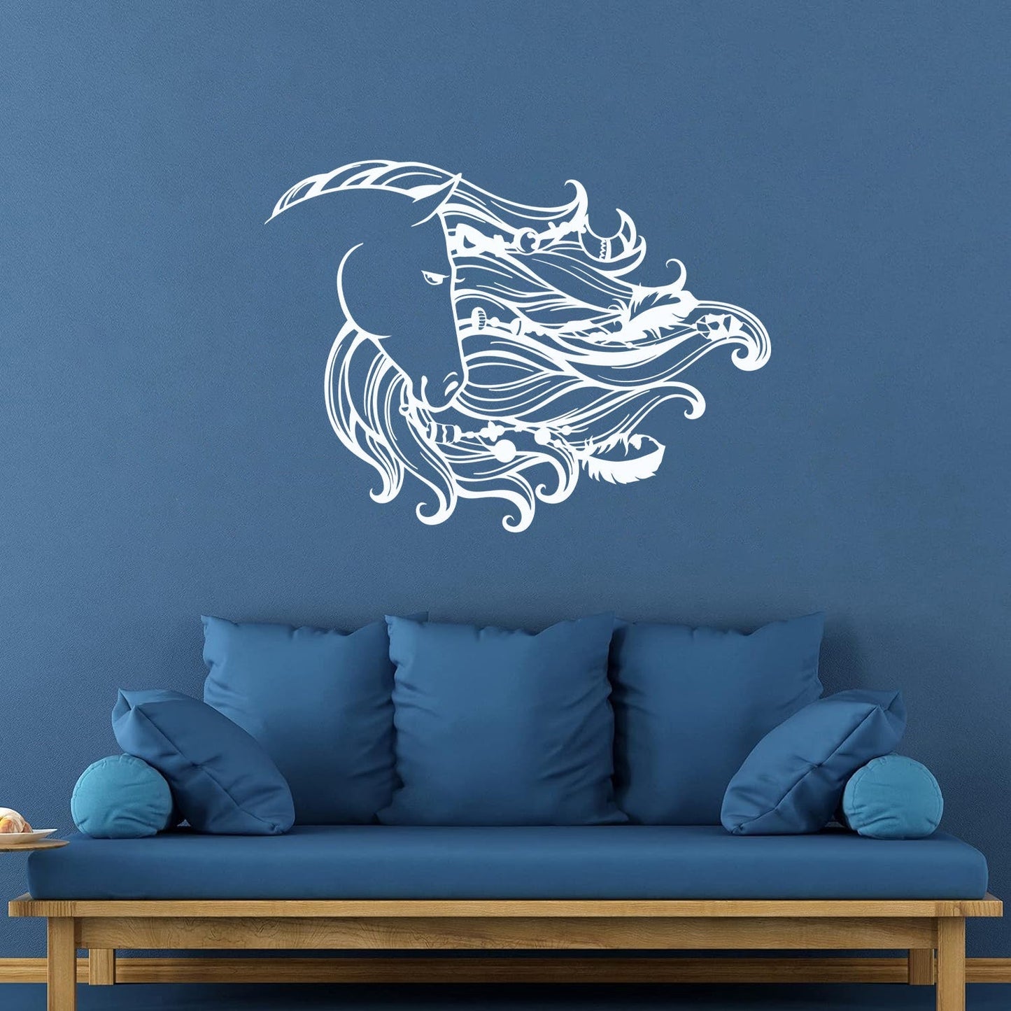Dreamcatcher Horse Mane Head Animal Feathers Bedroom Wall Stickers Paster Paper Window Decals