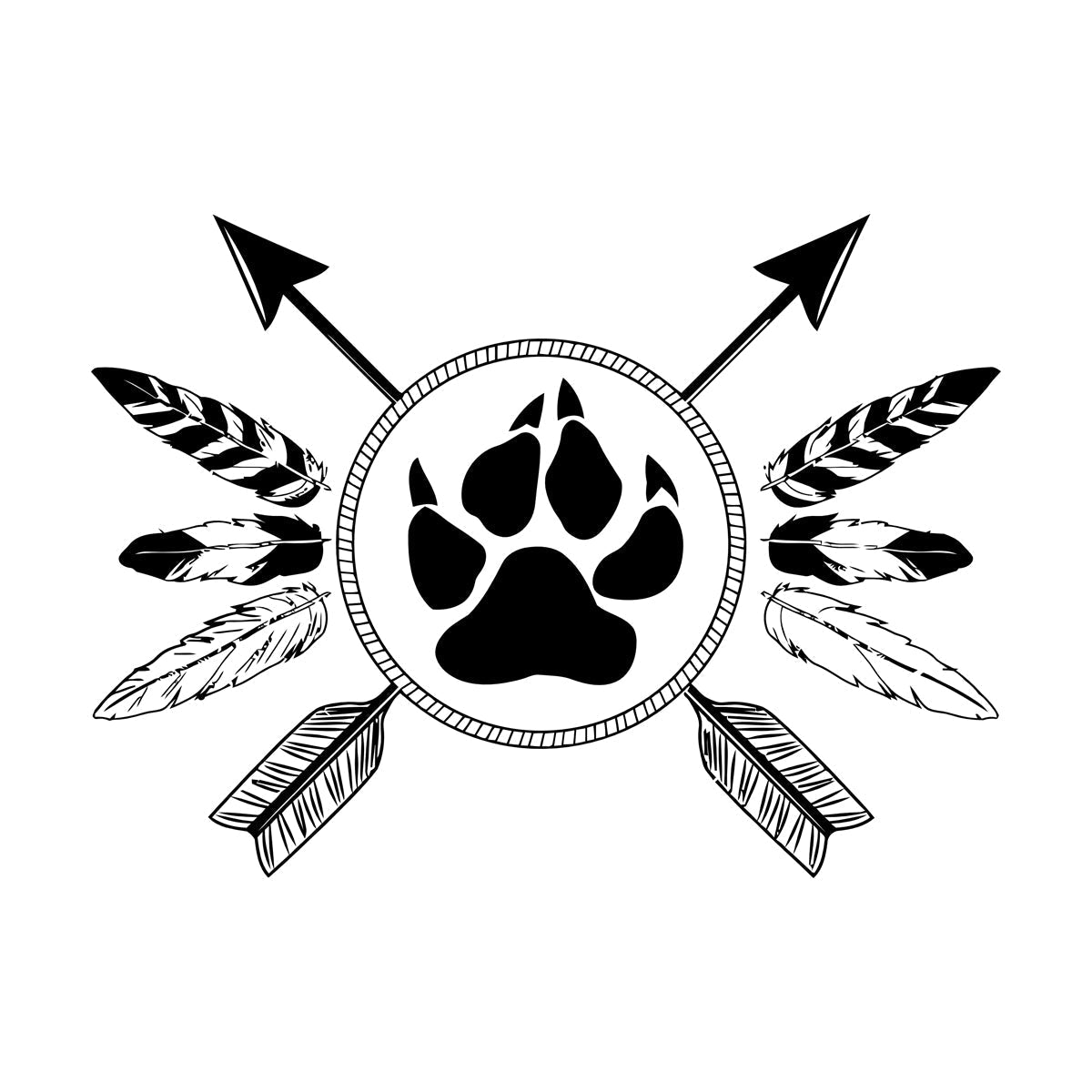 Fine Carving Decals Ethnic Style Amulet Tribal Arrows Feathers Glass Stickers